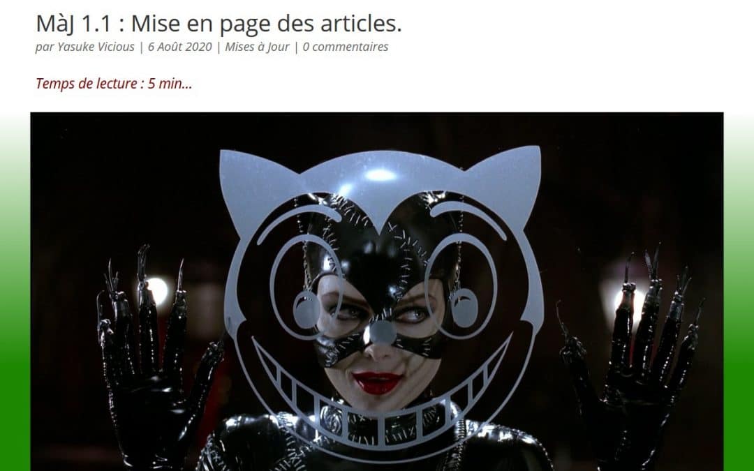 MàJ 1.1 : Mise en page des articles.